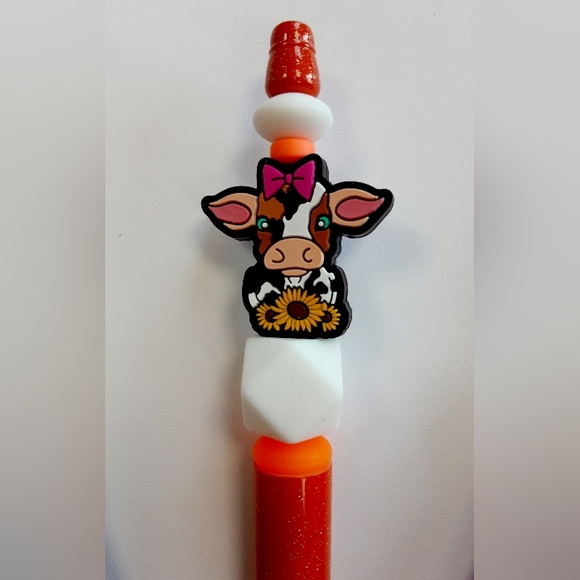 Set Of 3 Sunflower Cow Beadable Pens - Picture 4 of 5
